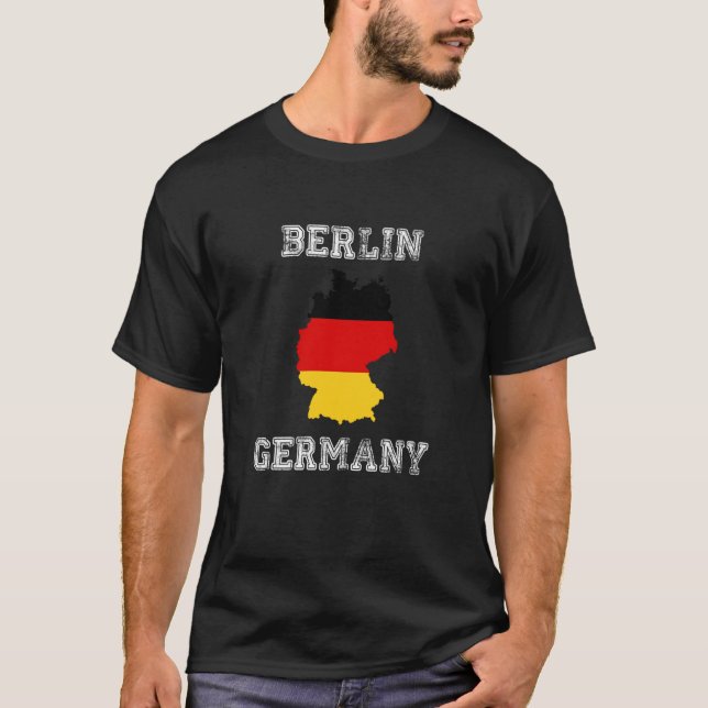 Camiseta Berlin Germany Vintage Germany Flag Map (Anverso)