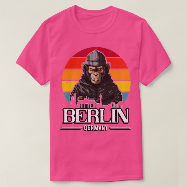 Camiseta Berliner de mono retro de Berlín (Diseño del anverso)