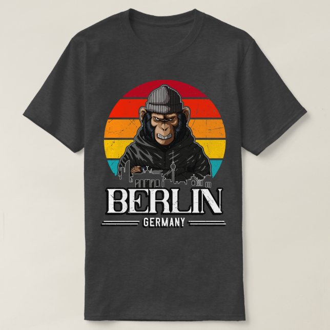Camiseta Berliner de mono retro de Berlín (Diseño del anverso)