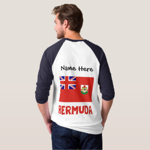 Camiseta Bermuda Bandera Bermudiana Nombre Personalizado