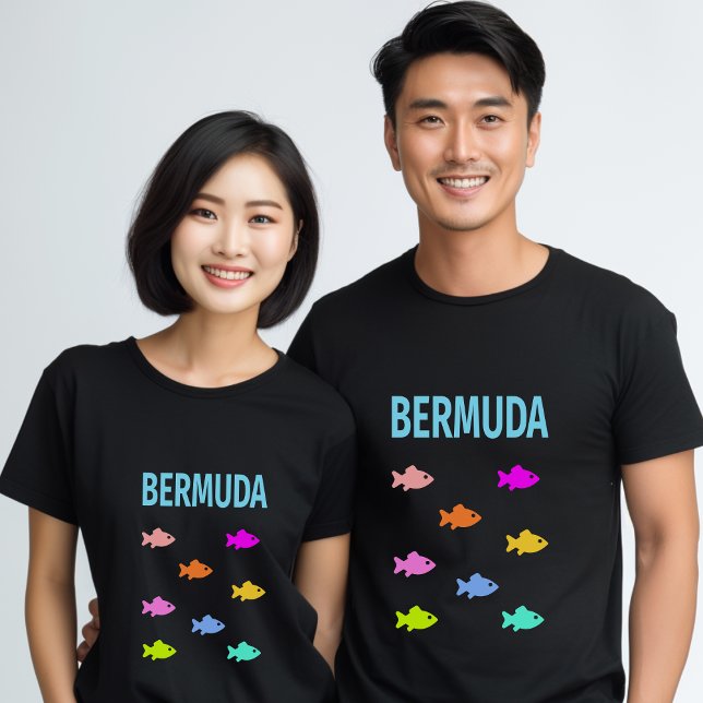 Camiseta Bermuda Colorful Fish School Color oscuro (Subido por el creador)