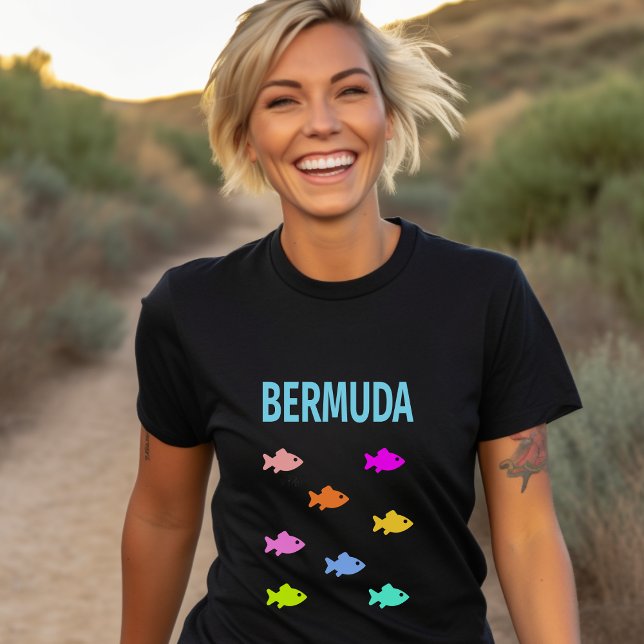 Camiseta Bermuda Colorful Fish School Color oscuro (Subido por el creador)