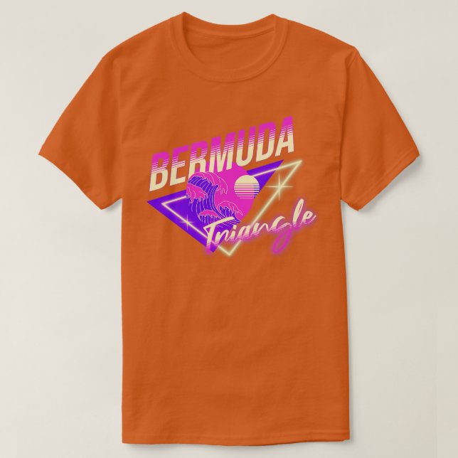 Camiseta Bermuda Triangle 80 neón retro (Diseño del anverso)