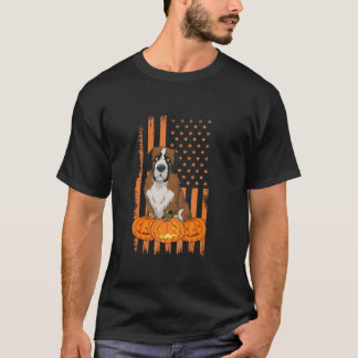 Camiseta Bernard Dog Bandera Americana Costo patriótico de