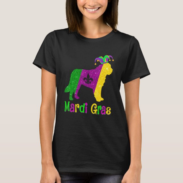 Camiseta Bernard Dog Lover Mardi Gras Carnival Jester (Anverso)