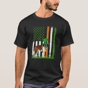 Camiseta Bernard Saint Patrick's Day Dogs Lover American Fl