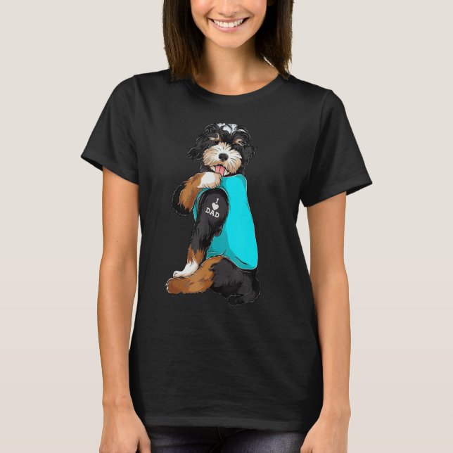 Camiseta Bernedoodle I Love Dad Tattoo Appart Dog Dad (Anverso)