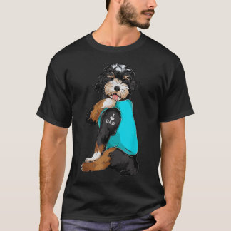 Camiseta Bernedoodle I Love Dad Tattoo Apparte, Dog Dad Gif
