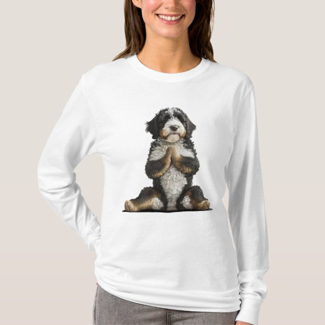 Camiseta Bernedoodle Perro Yoga Shirt Perro Mamá entrenamie (Anverso)
