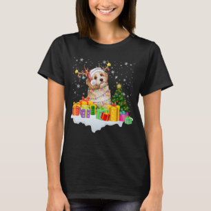 Camiseta Bernedoodle Santa Christmas Tree enciende Navidad 