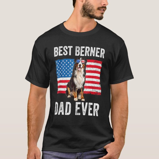 Camiseta Berner Dad American Flag Dog Dueño de Perros Berne (Anverso)