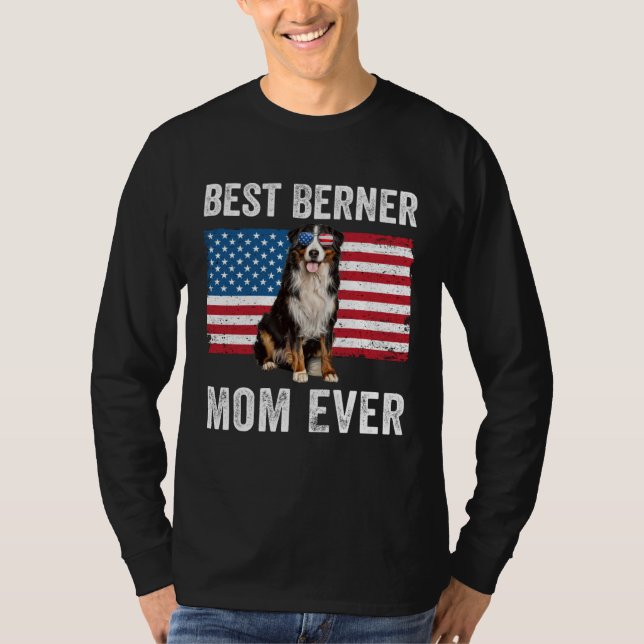Camiseta Berner Mom American Flag Dog  Owner Bernese Mounta (Anverso)