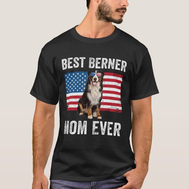 Camiseta Berner Mom American Flag Dog  Owner Bernese Mounta (Anverso)