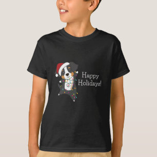 Camiseta Bernese Merry Christmas Happy Christmas Dogs