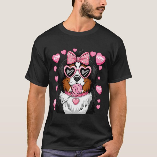 Camiseta Bernese Mountain Coquette Dog Pet Lover Owner  (Anverso)