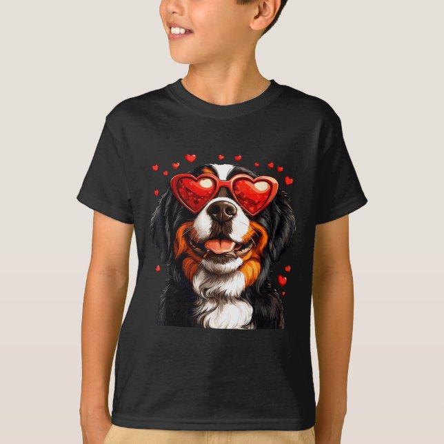 Camiseta Bernese Mountain Cute Berner Dog Lover Valentines  (Anverso)