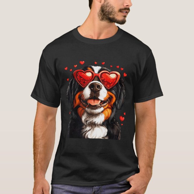 Camiseta Bernese Mountain Cute Berner Dog Lover Valentines  (Anverso)