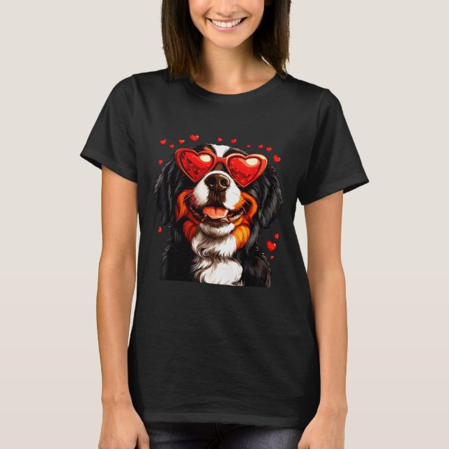Camiseta Bernese Mountain Cute Berner Dog Lover Valentines  (Anverso)