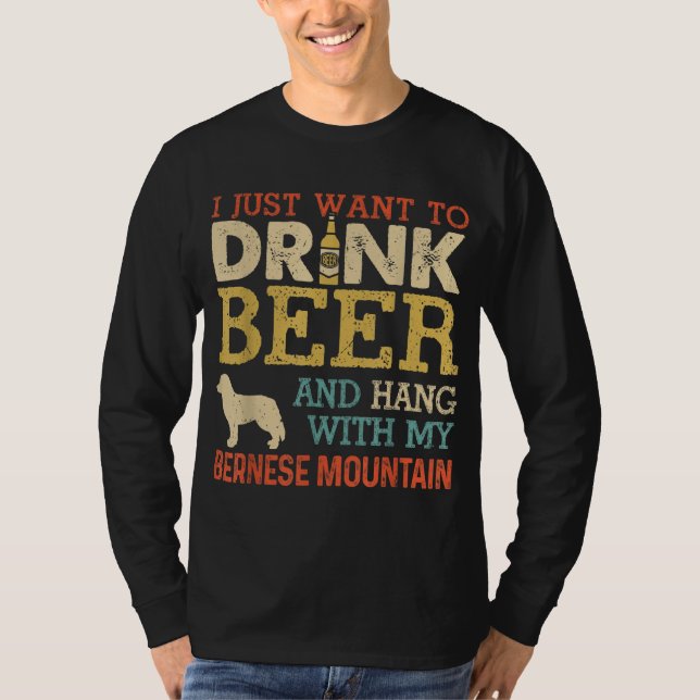 Camiseta Bernese Mountain Dad Bebe Beer Hang With Dog Funn (Anverso)