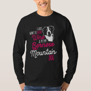 Camiseta Bernese Mountain Dog Bebiendo Perro Mamá Wine Mom 