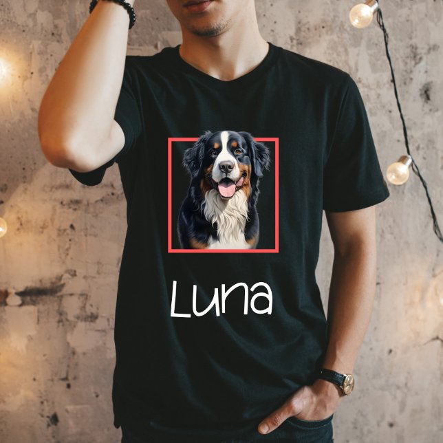 Camiseta  Bernese Mountain Dog Female Face with Name TShirt (Subido por el creador)