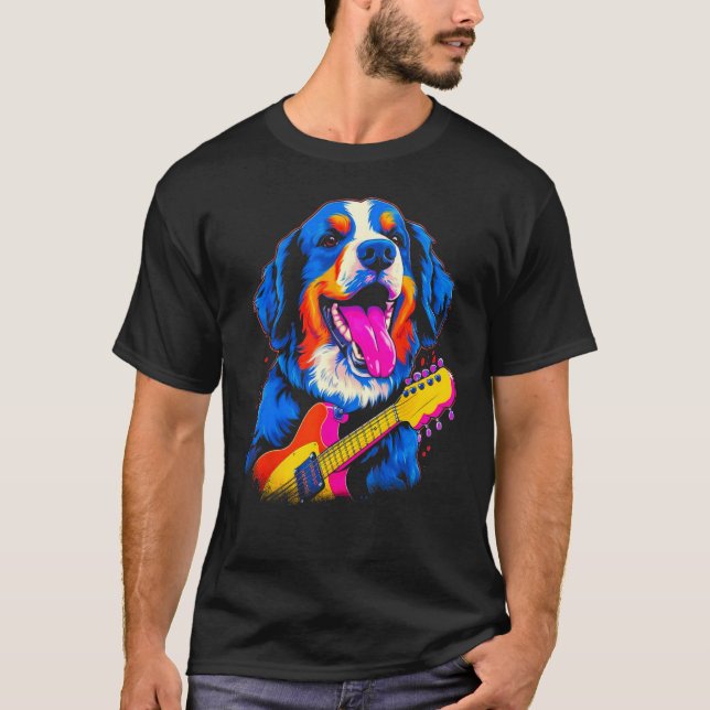 Camiseta Bernese Mountain Dog Guitar (Anverso)