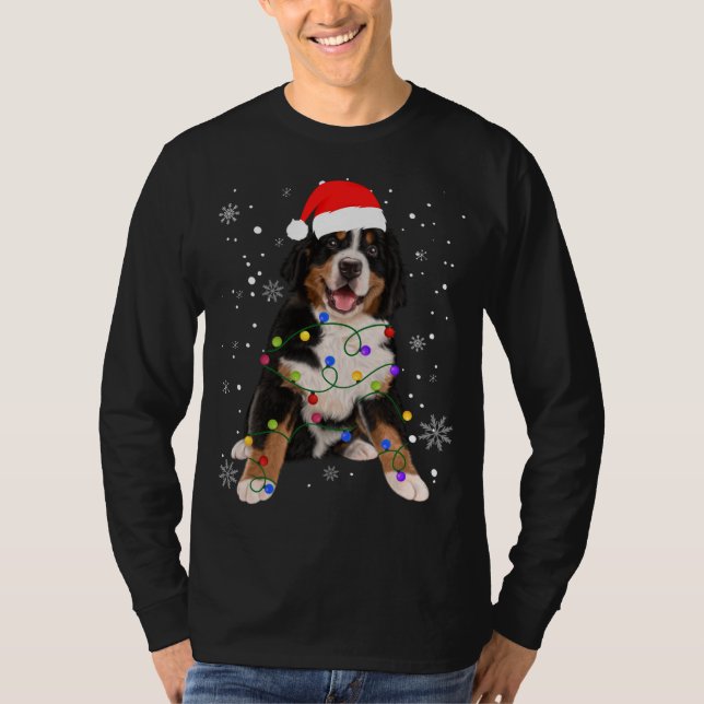 Camiseta Bernese Mountain Dog ilumina a Navidades coincidie (Anverso)