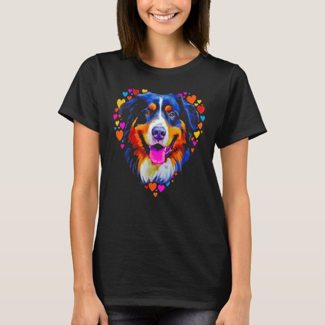 Camiseta Bernese Mountain Dog Love Hearts (Anverso)