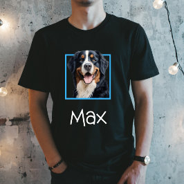 Camiseta  Bernese Mountain Dog Male Face with Name T-Shirt