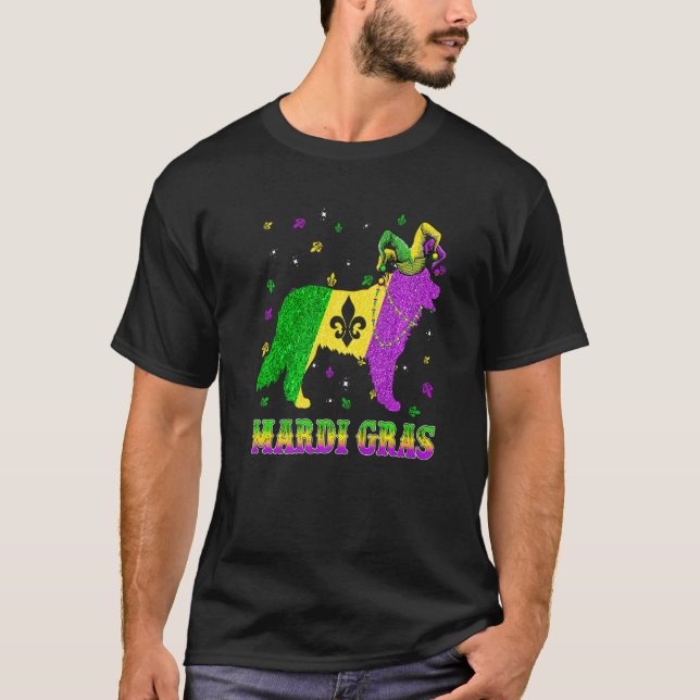 Camiseta Bernese Mountain Dog Mardi Gras Carnival Jester Be (Anverso)