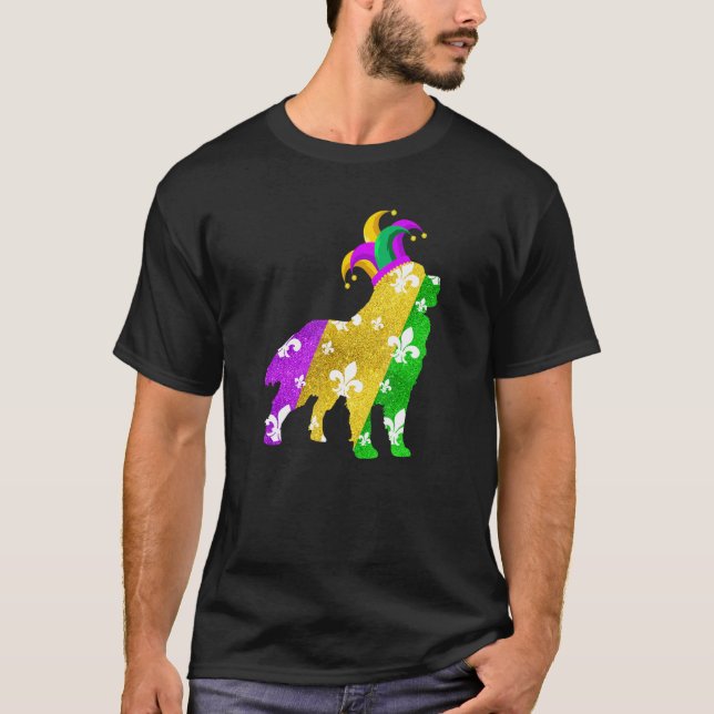 Camiseta Bernese Mountain Dog Mardi Gras Carnivals Funny Pu (Anverso)