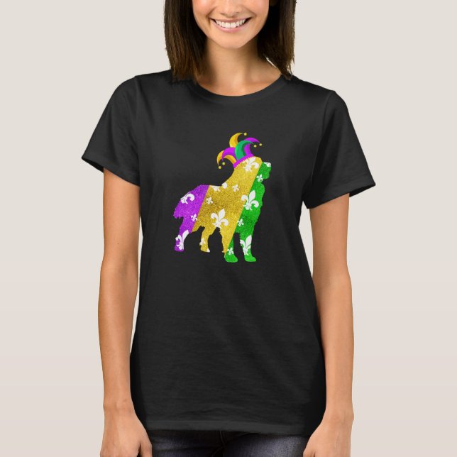 Camiseta Bernese Mountain Dog Mardi Gras Carnivals Funny Pu (Anverso)