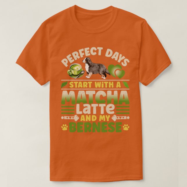 Camiseta Bernese Mountain Dog Matcha Latte (Diseño del anverso)