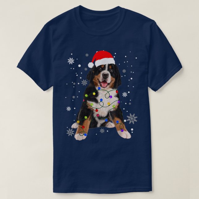 Camiseta Bernese Mountain Dog Merry Christmas Winter Snow G (Diseño del anverso)