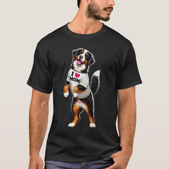 Camiseta Bernese Mountain Dog Mom I Love Mom Bernese (Anverso)