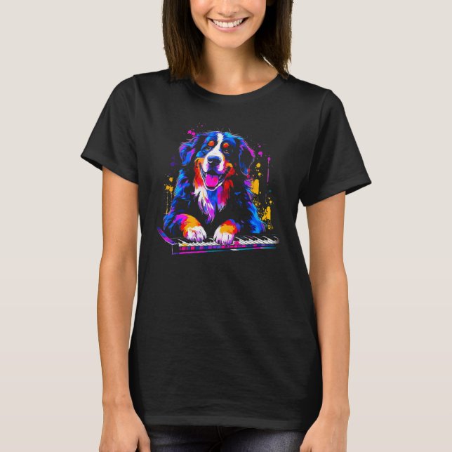 Camiseta Bernese Mountain Dog Pianist (Anverso)