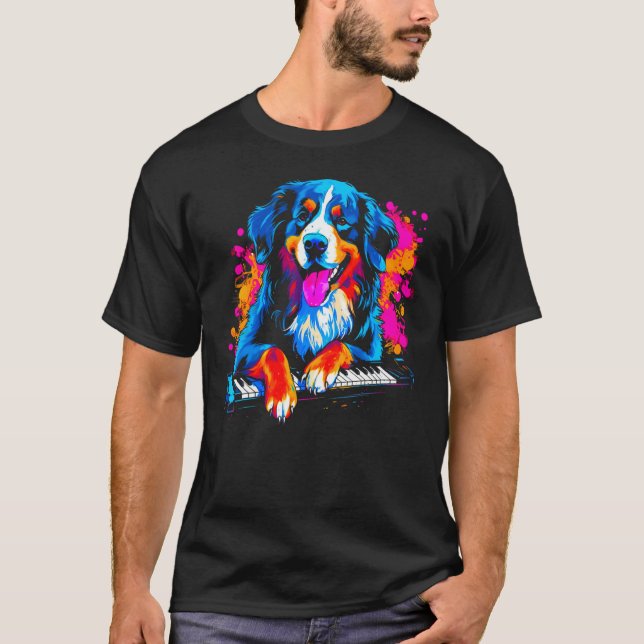 Camiseta Bernese Mountain Dog Piano (Anverso)