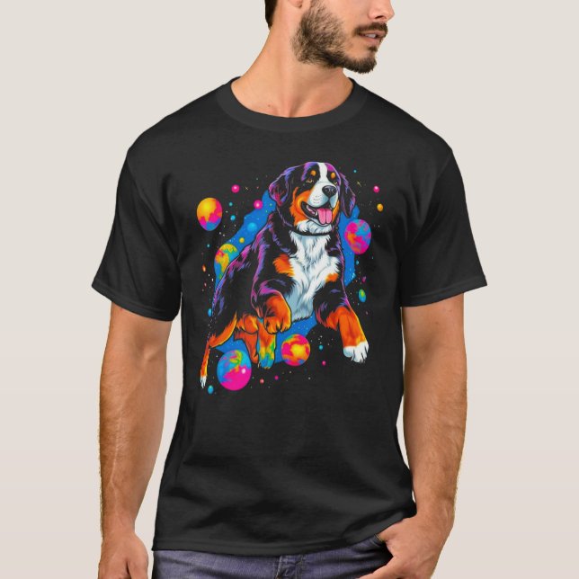 Camiseta Bernese Mountain Dog Planet Space (Anverso)