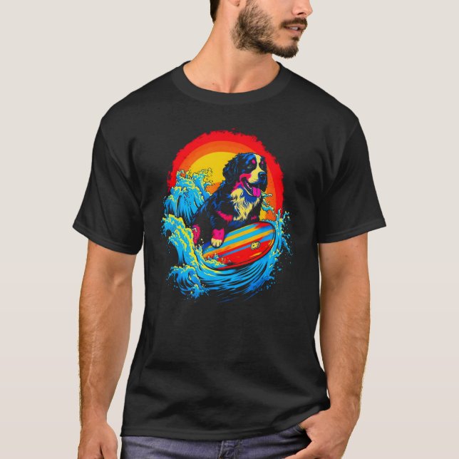Camiseta Bernese Mountain Dog Surf (Anverso)