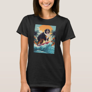 Camiseta Bernese Mountain Dog Surfing Funny Beach