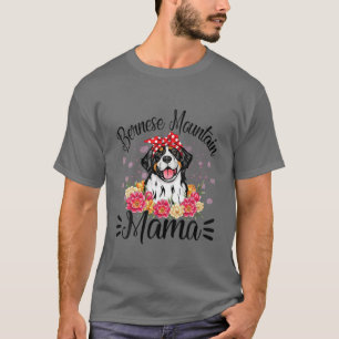 Camiseta Bernese Mountain Mama Florals Cute Dog Mom Mother'