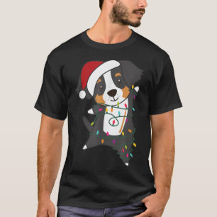 Camiseta Bernese Mountain Merry Christmas Fairy Lights Dogs