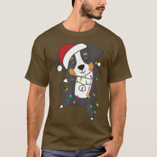 Camiseta Bernese Mountain Merry Christmas Fairy Lights Dogs