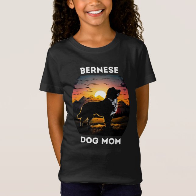 Camiseta Bernese y el sol naciente para la madre del perro  (Anverso)