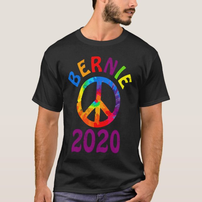 Camiseta Bernie 2020 retro hippie retro de paz (Anverso)