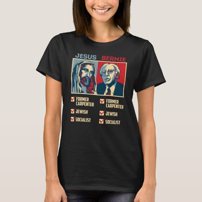 Camiseta Bernie for President 2020 Jesus Religious (Anverso)