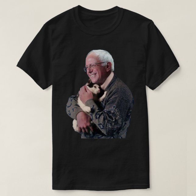 Camiseta Bernie Sanders Abrazando a un camisón de gato a un (Diseño del anverso)