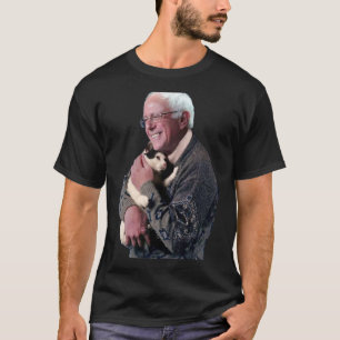 Camiseta Bernie Sanders Abrazando a un camisón de gato a un