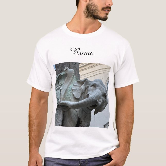 Camiseta Bernini's Elephant and Obelisk - Rome Italy (Anverso)