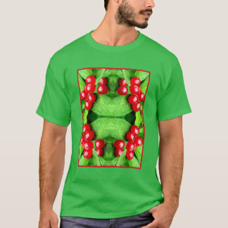 Camiseta Berries Rojas Con Gotas De Lluvia Resumen De La Na